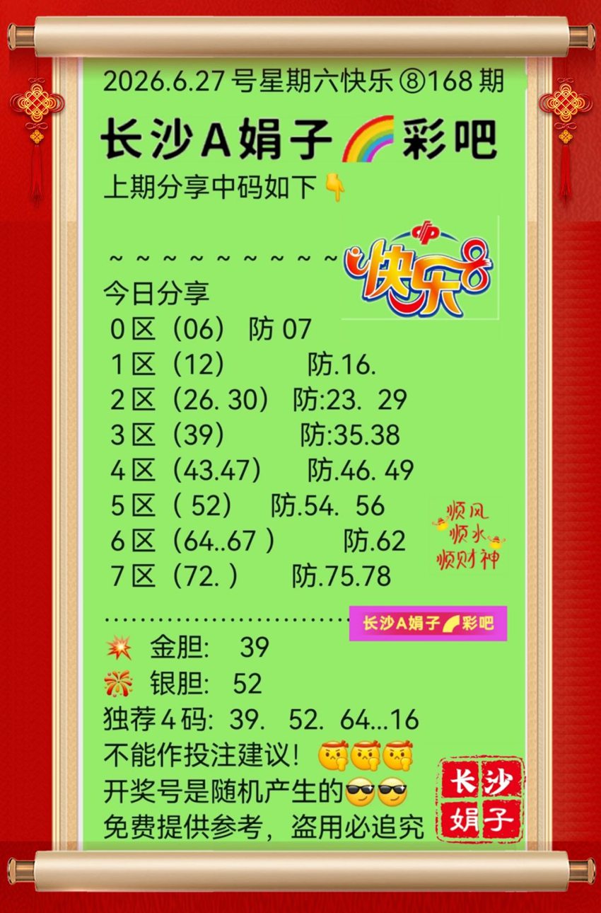 6.27快乐8名家分享