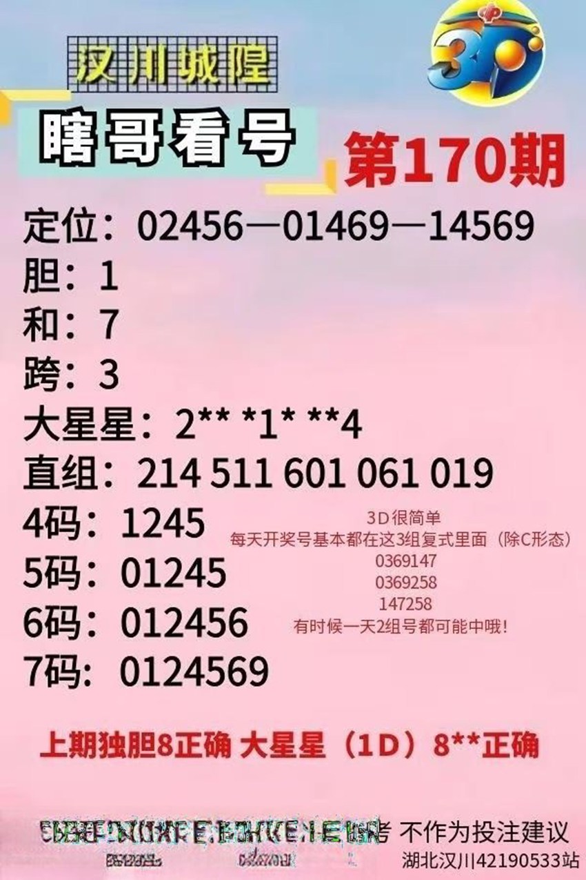 6.29福彩3D名家分享
