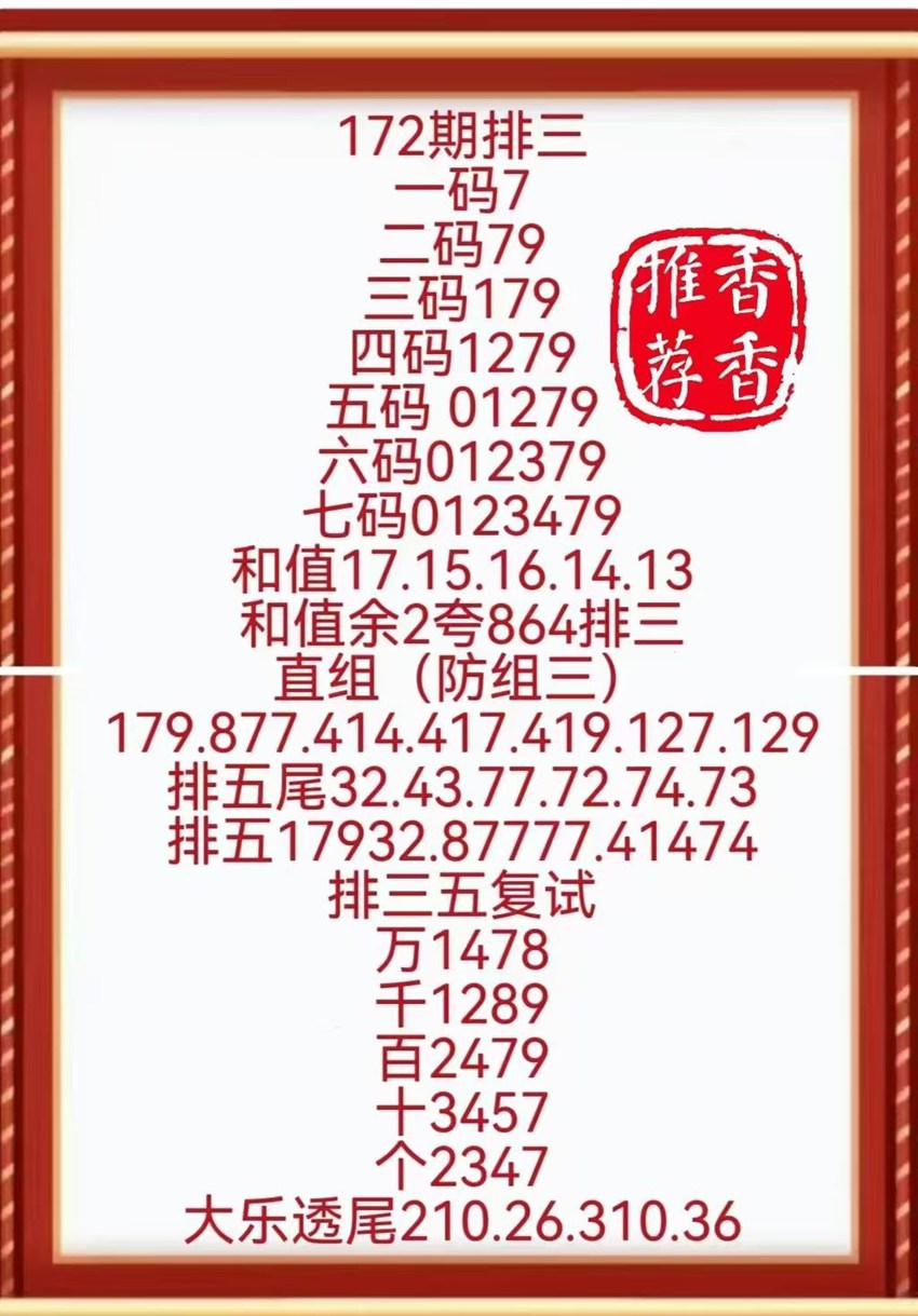 7.1排列三名家分享