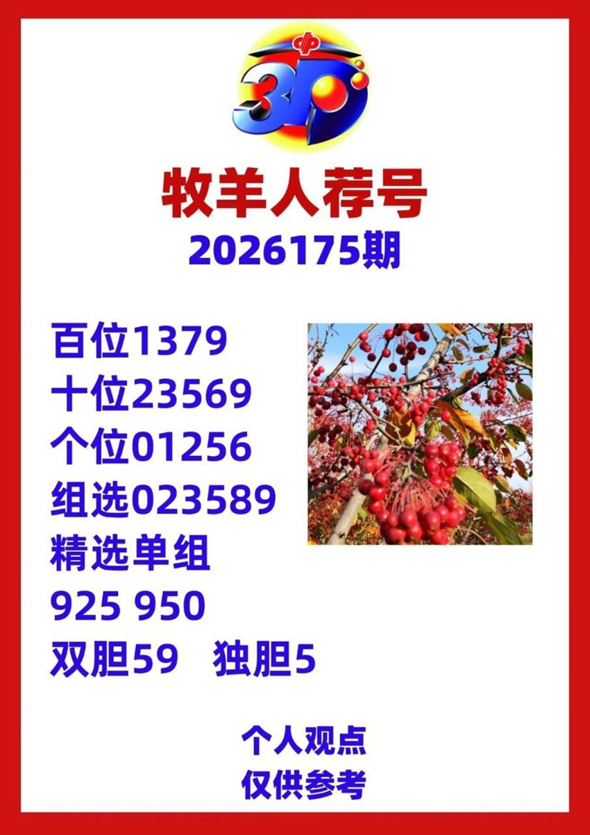 7.4福彩3D名家分享
