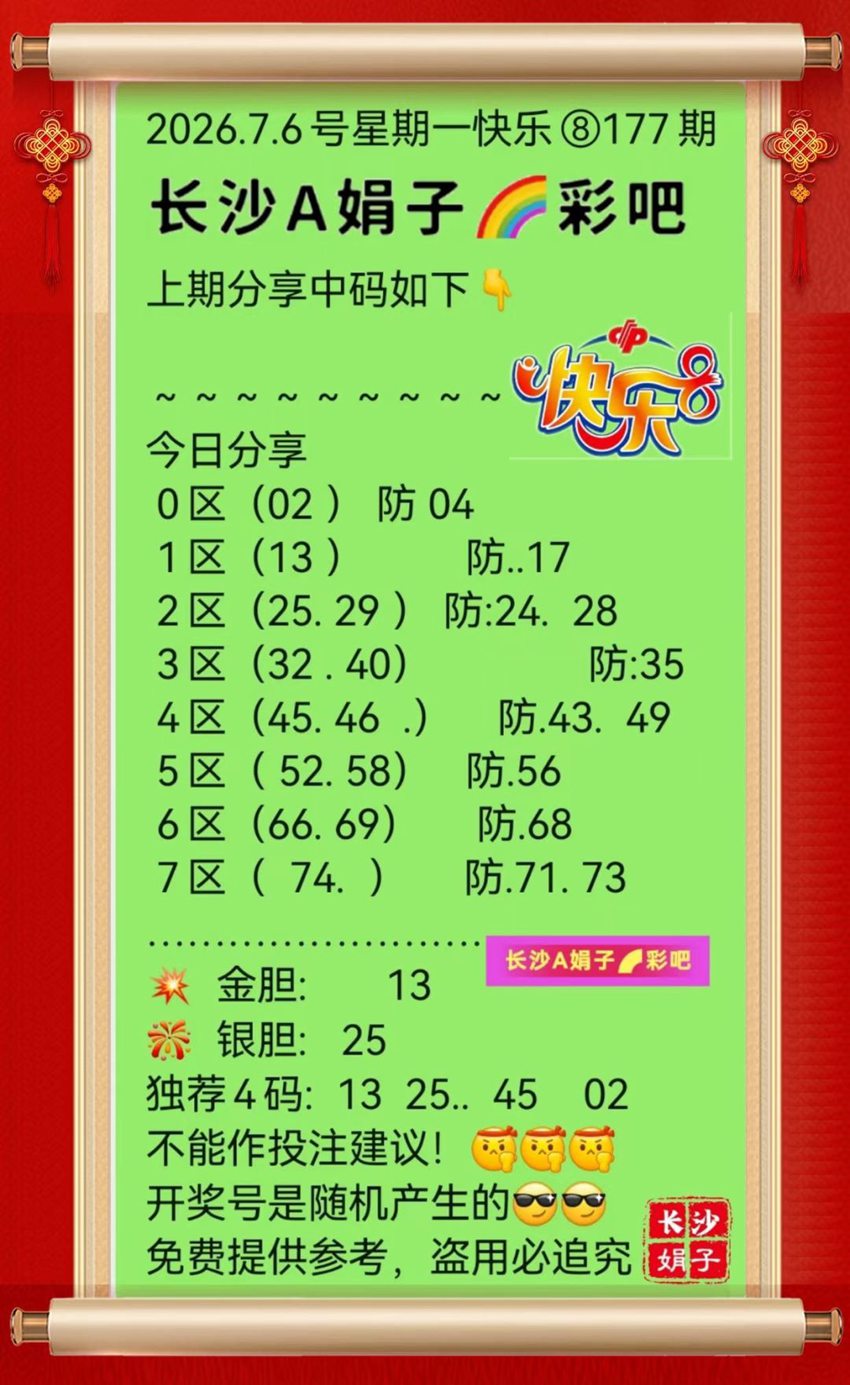 7.6快乐8名家分享