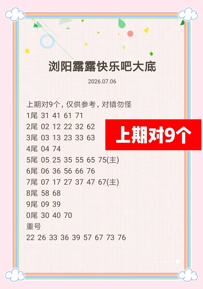 7.6快乐8名家分享