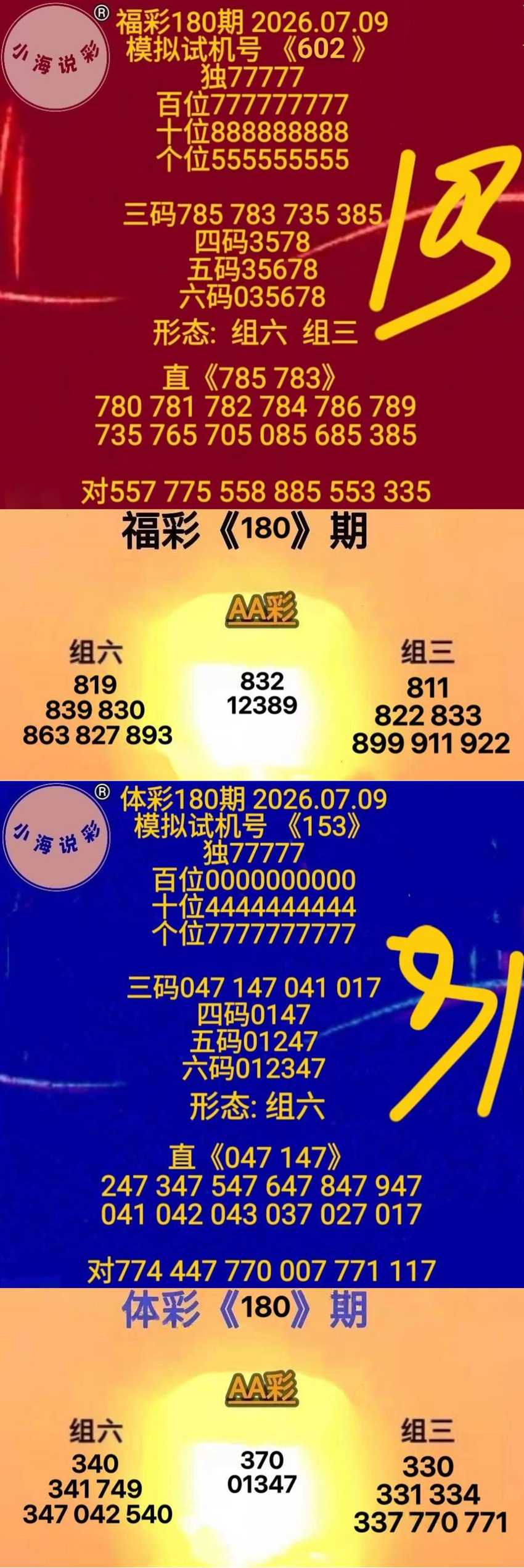 7.9福彩3D名家分享