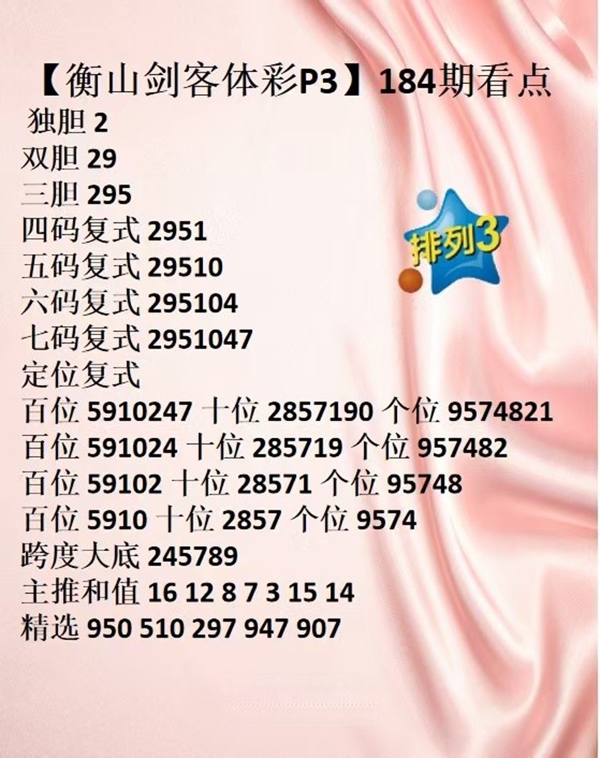 7.13排列三名家分享