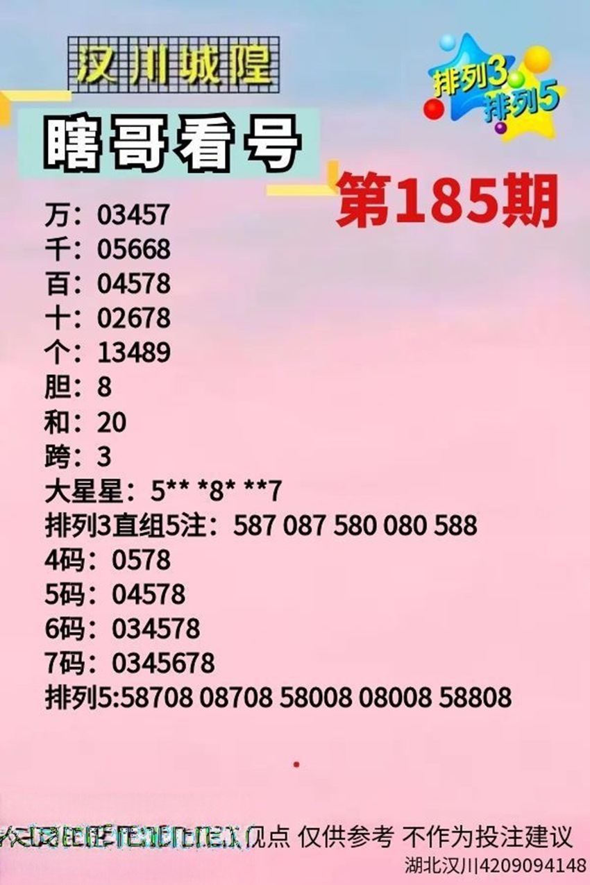 7.14排列三名家分享