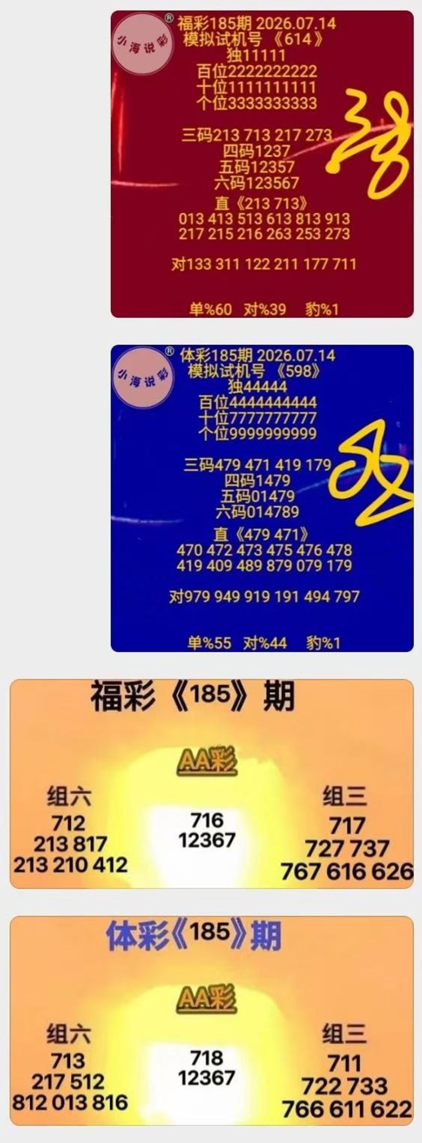 7.14福彩3D名家分享