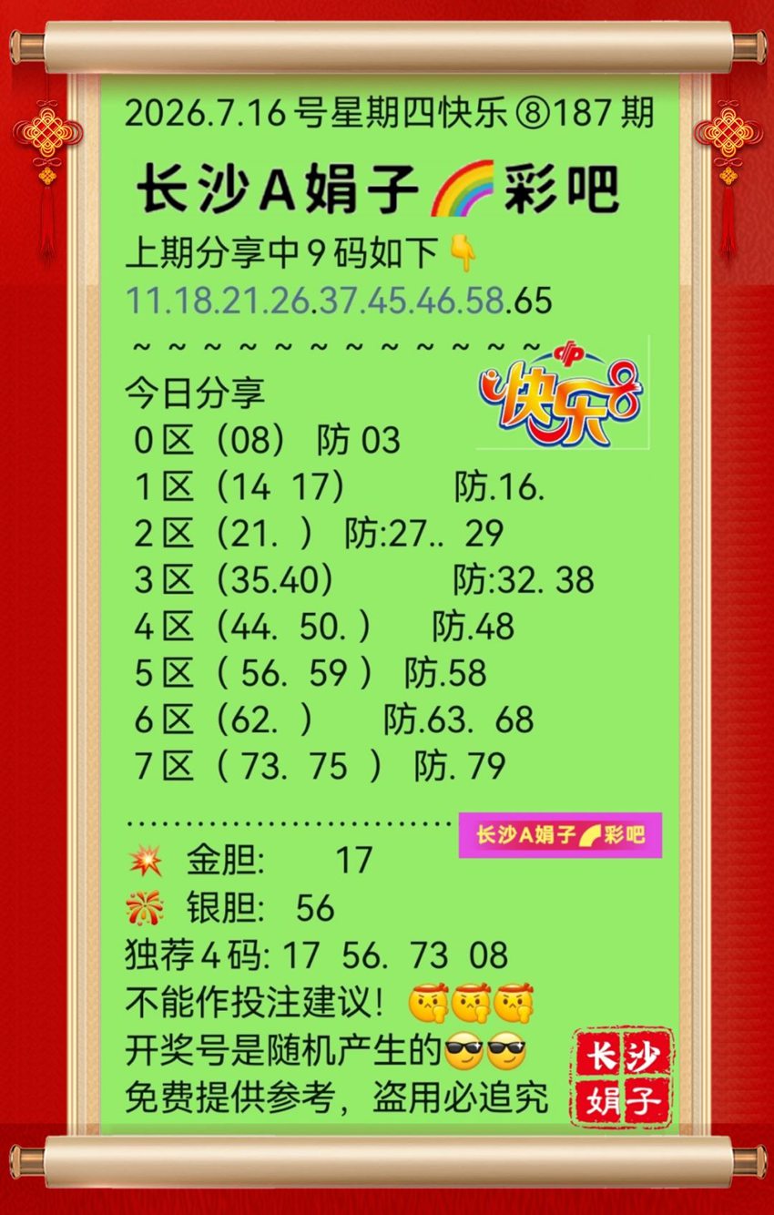 7.16快乐8名家分享