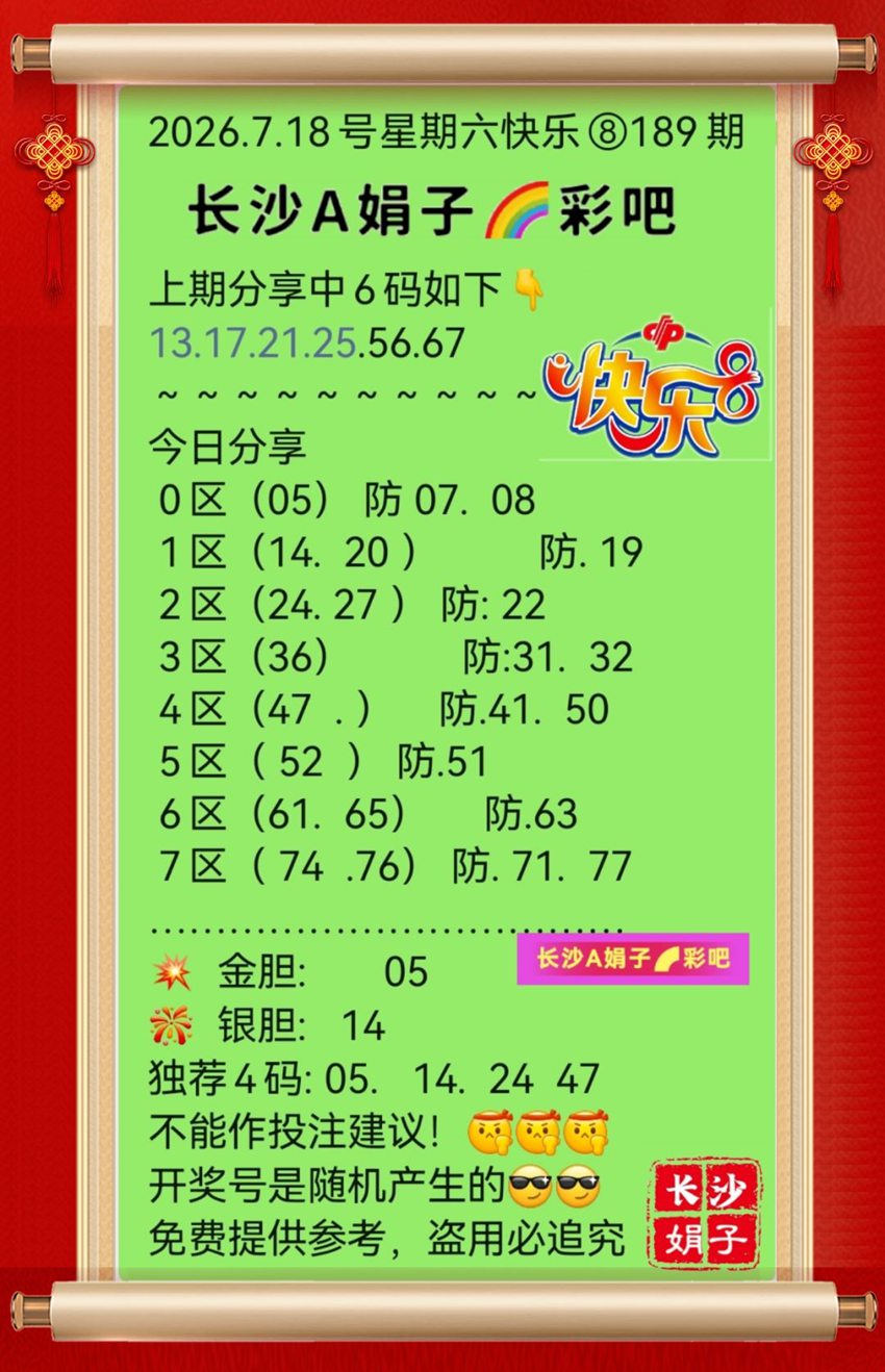 7.18快乐8名家分享
