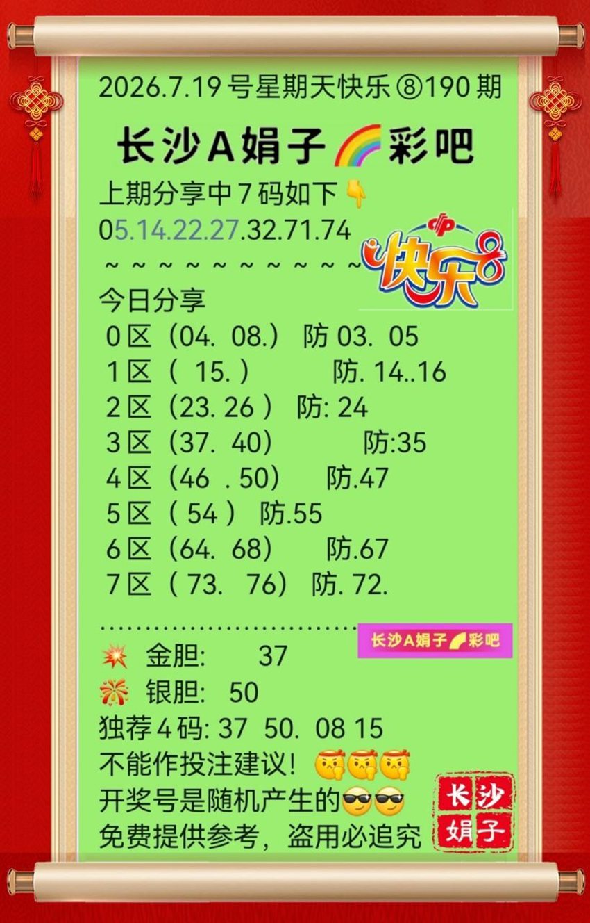 7.19快乐8名家分享