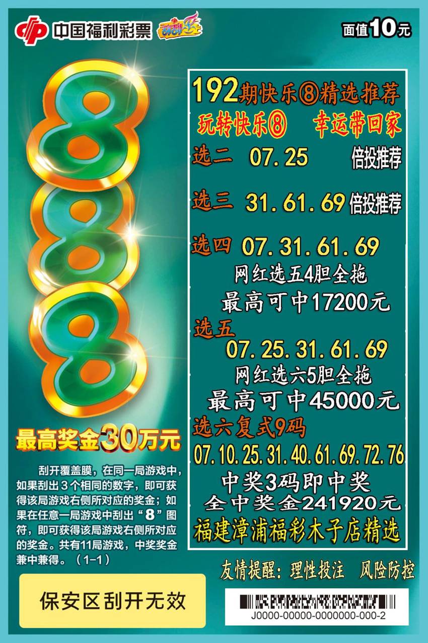 7.21快乐8名家分享