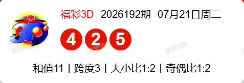 7.22福彩3D第2026193期分析推荐