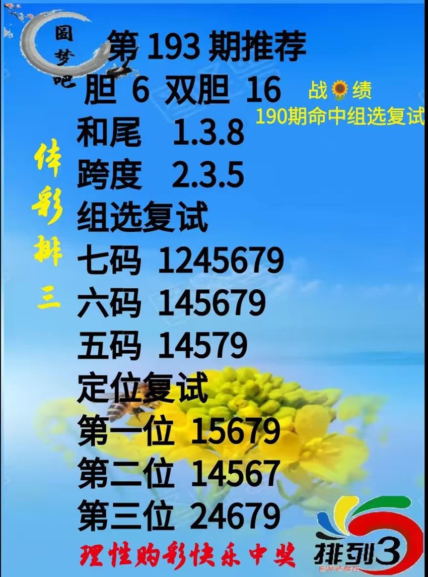 7.22排列三名家分享