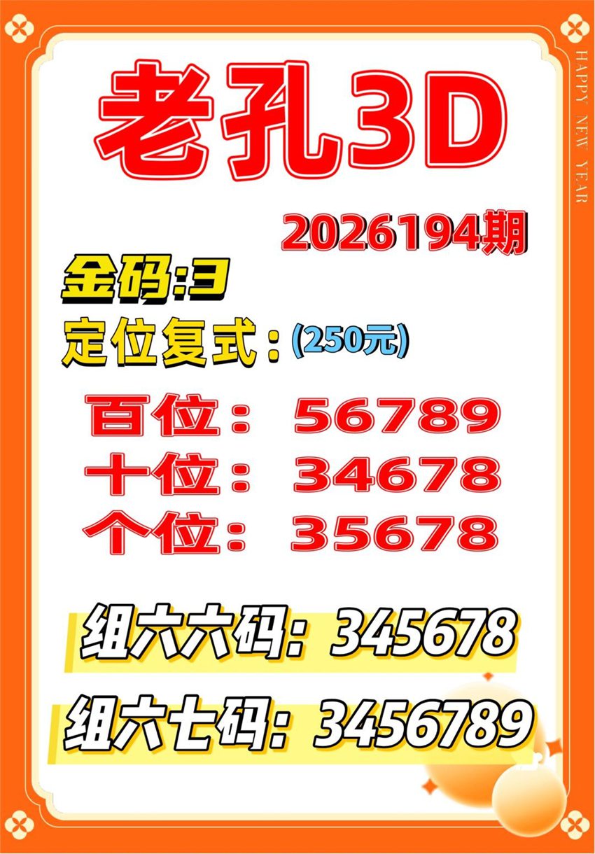 7.23福彩3D名家分享