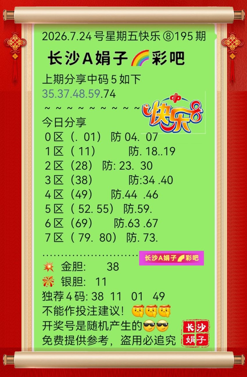 7.24快乐8名家分享