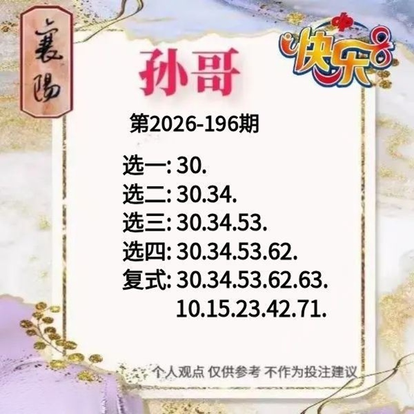 7.25快乐8名家分享
