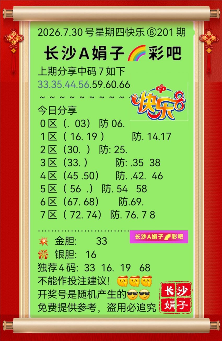 7.30快乐8名家分享
