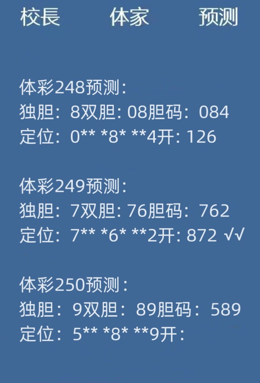 2026250期校长排列三推荐