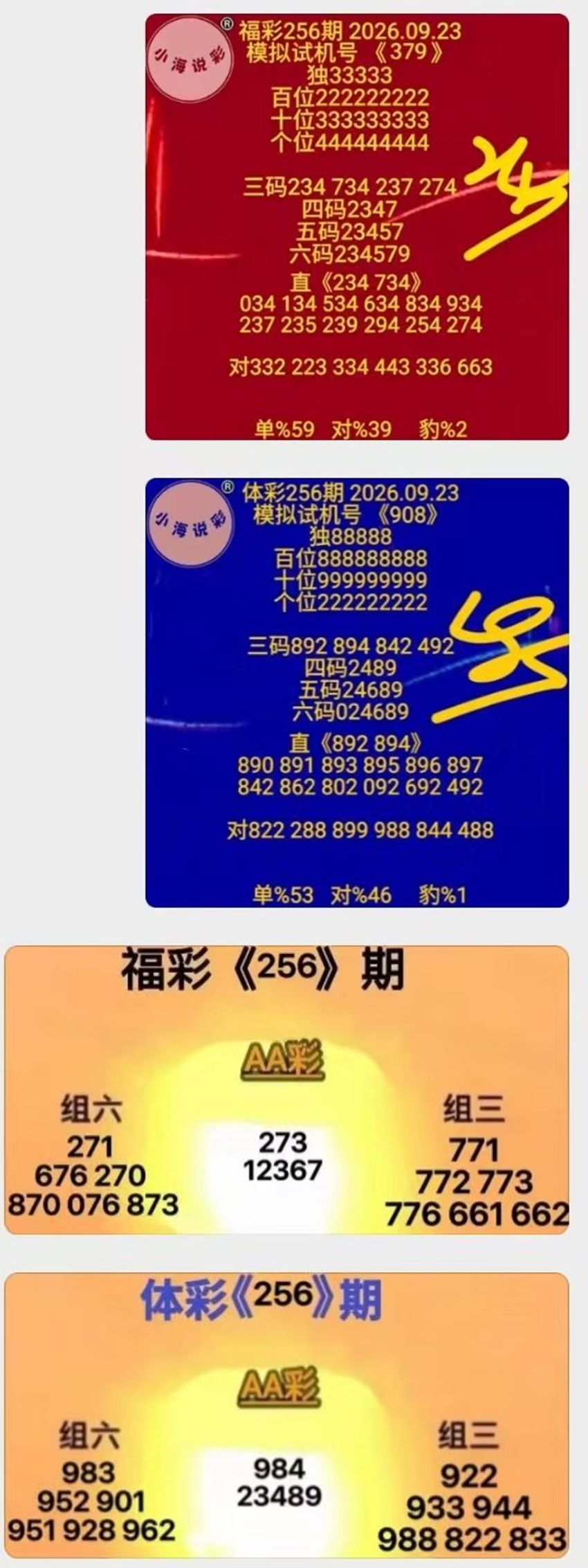 2026256期小海说彩排列三分析推荐